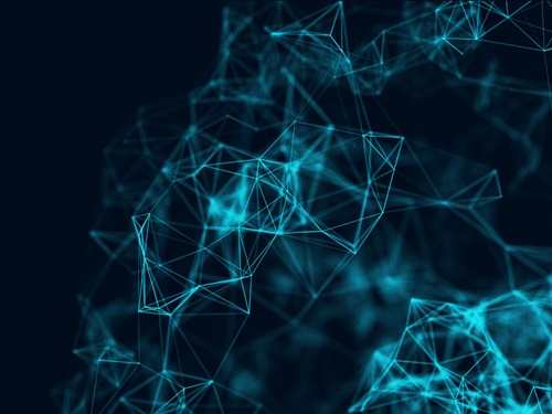 blue connection lines with black background