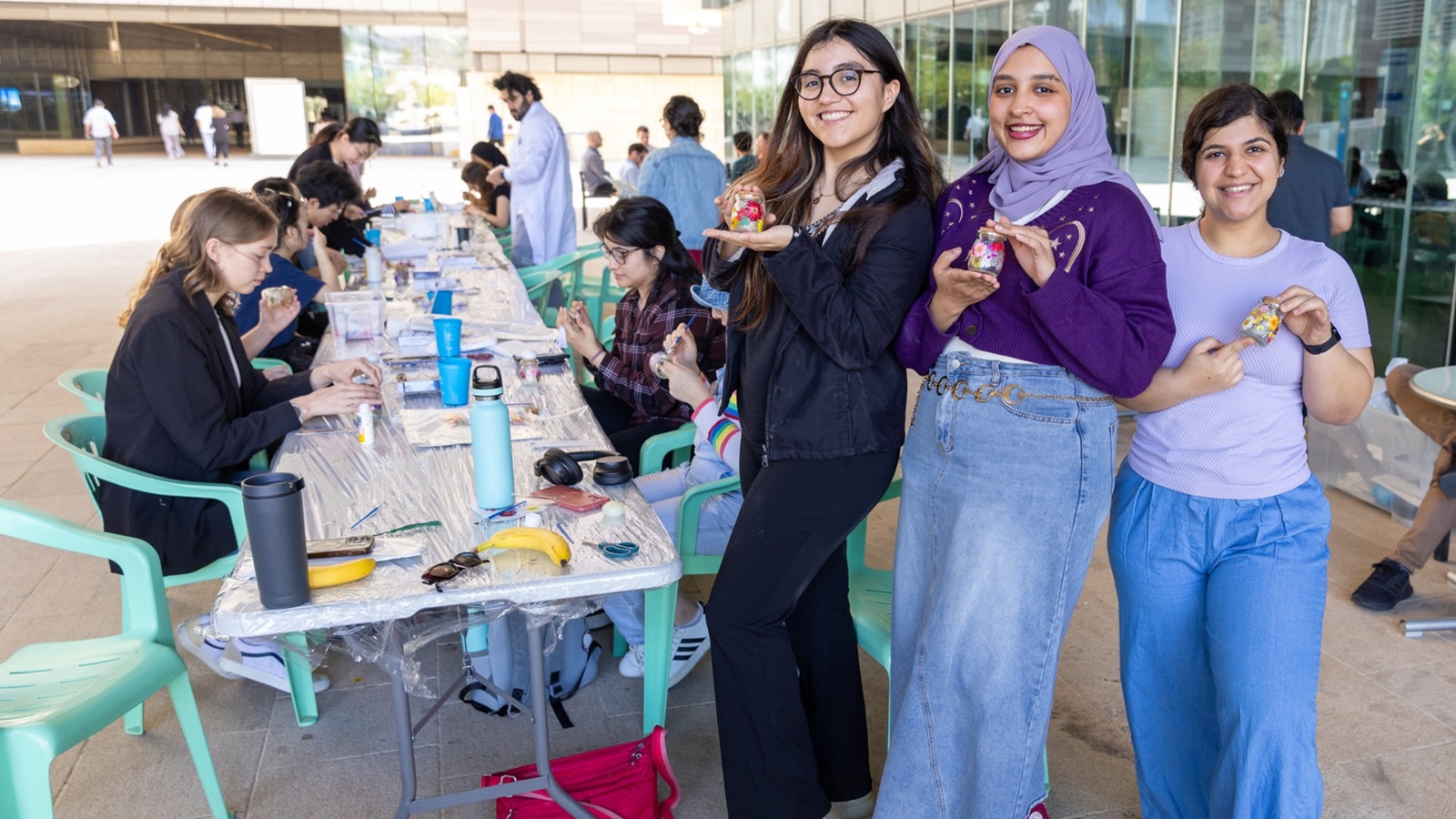 On campus activity Make & Take (candle jar decorating)